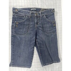 Nine West Jeans Women’s 8P Petite Denim Bermuda Shorts - Dark Wash Blue